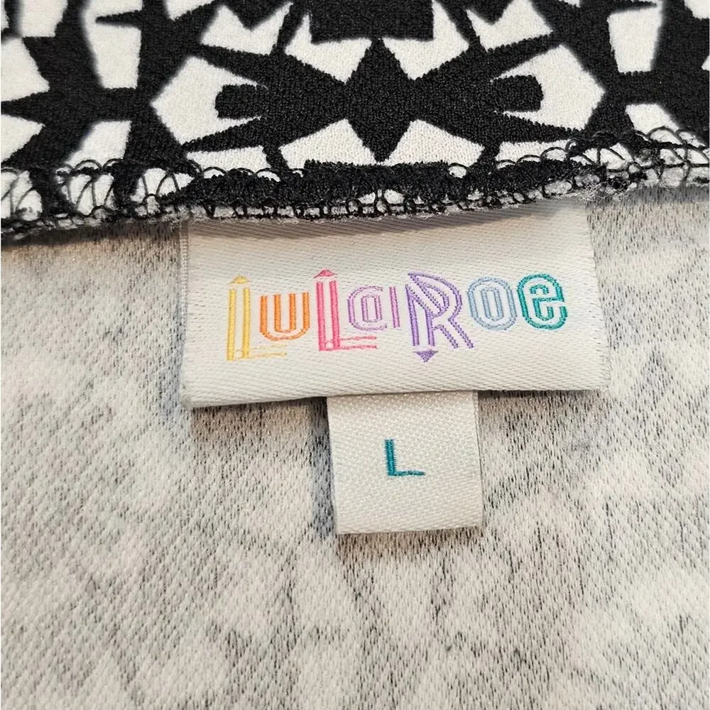 LuLaRoe Black and White Floral Pull On Pencil Skirt Large